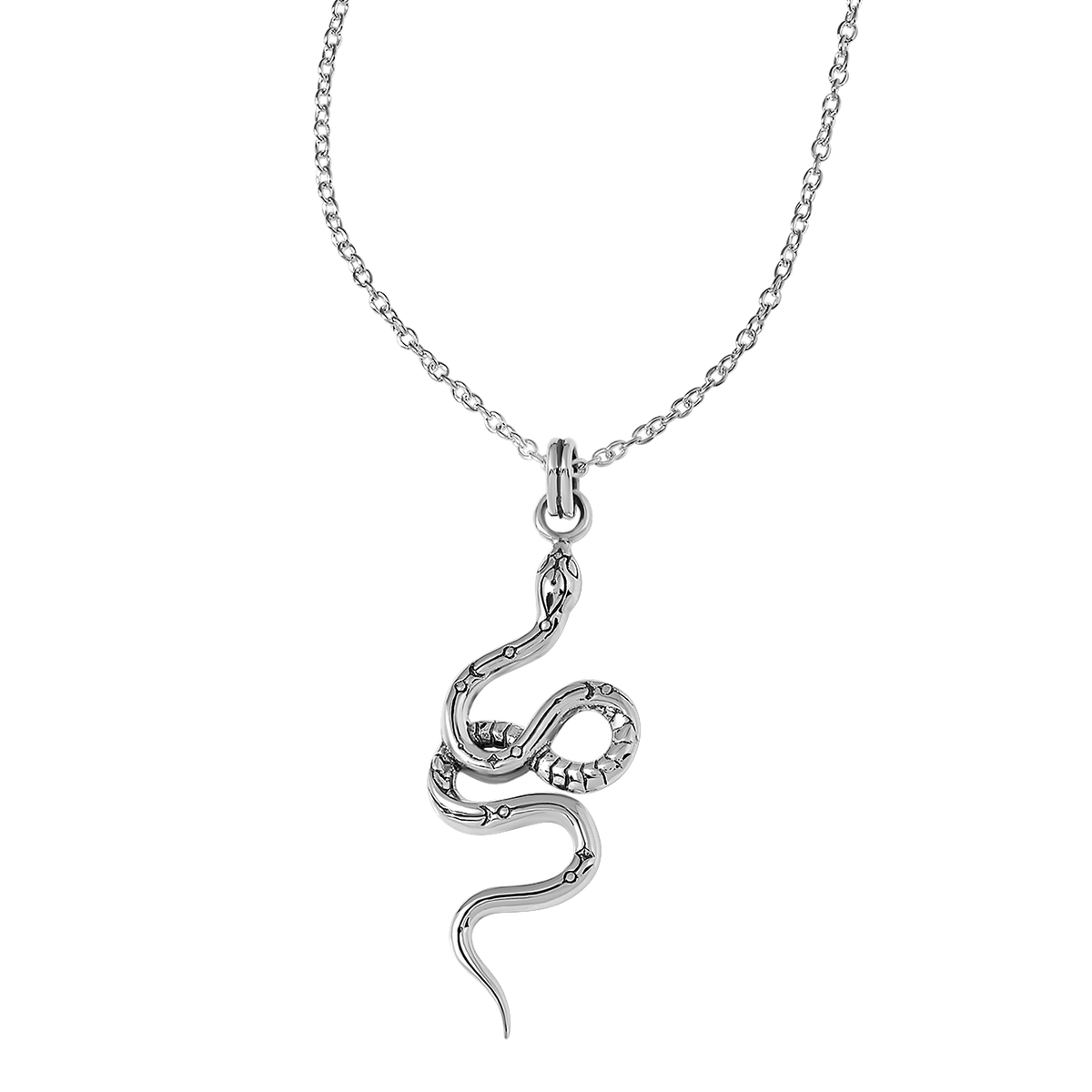 Lunara Serpent Coil Necklace Sterling Silver - Mountain Dreads