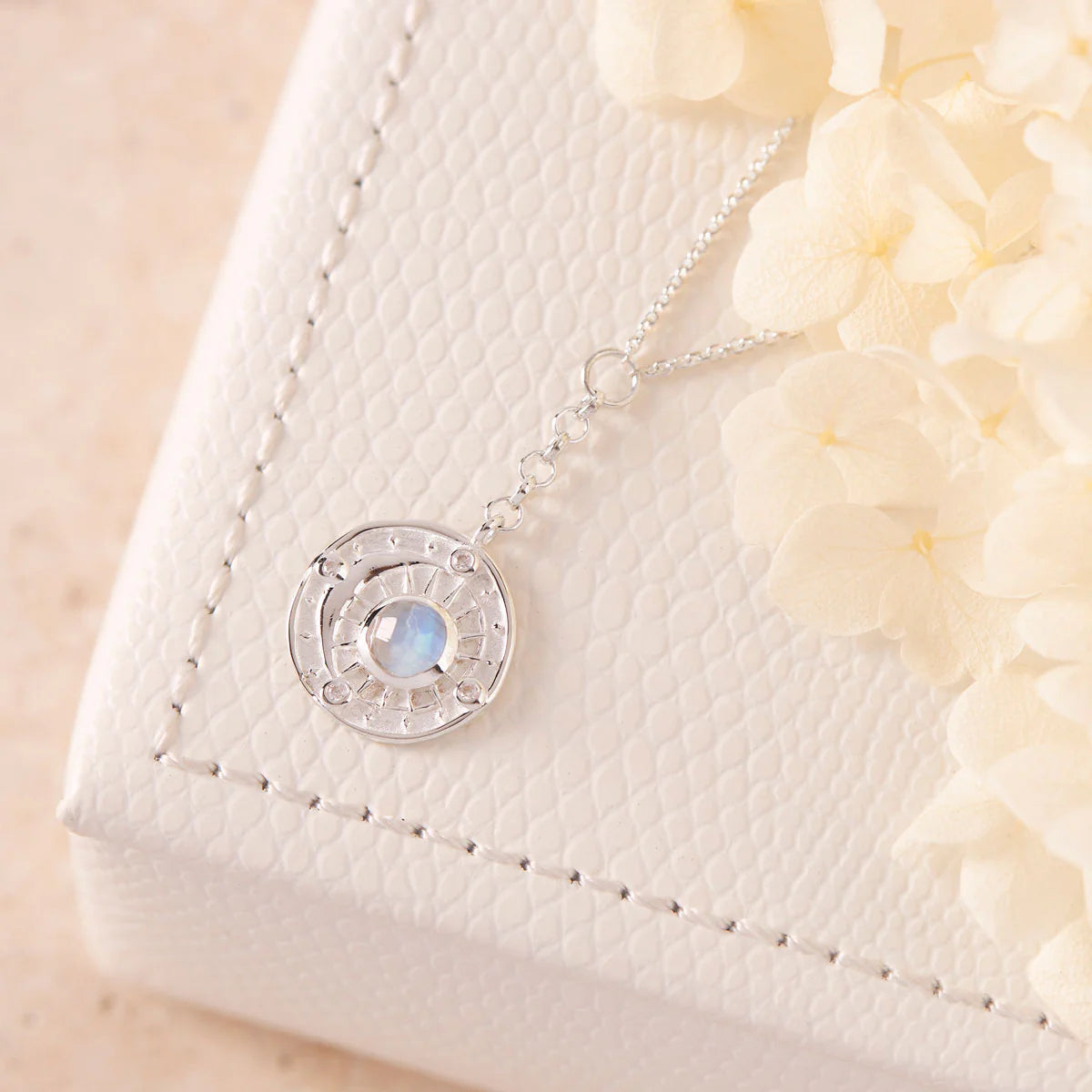 Sterling Silver | Celestial Amulet Moonstone Necklace