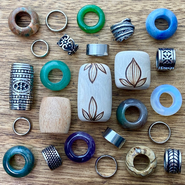 Mystic Forest | OOAK Dreadlock Beads | Set Of 25