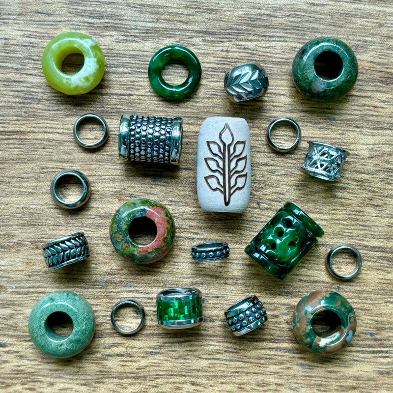 Emerald Forest | Limited Edition Dreadlock Beads | Set Of 20