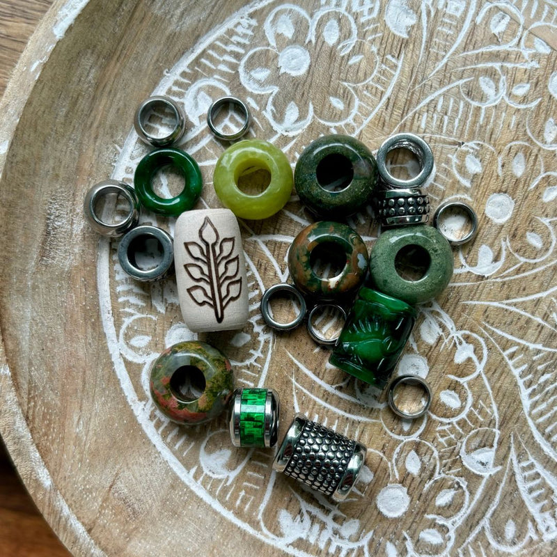 Emerald Forest | Limited Edition Dreadlock Beads | Set Of 20