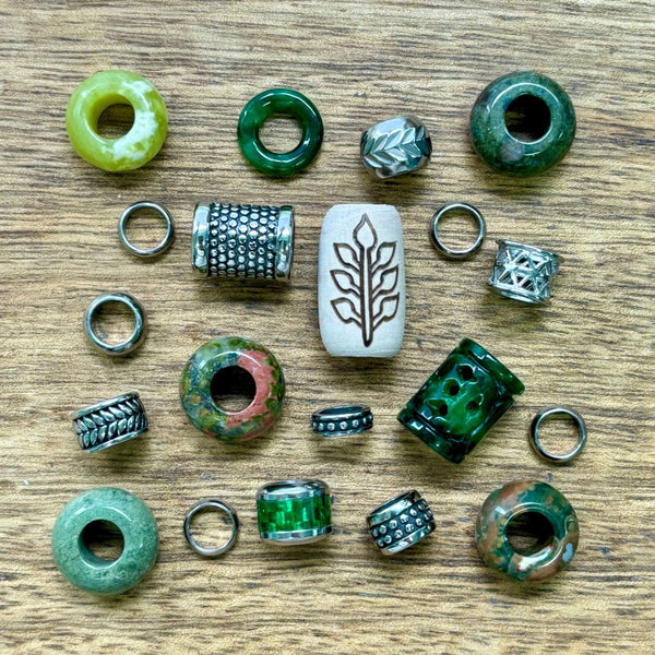 Emerald Forest | Limited Edition Dreadlock Beads | Set Of 20