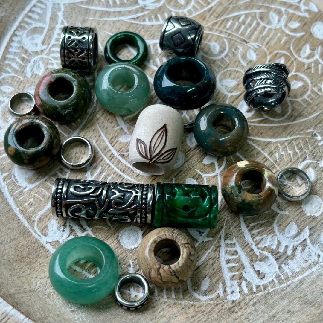 Forest Dreadlock Beads | Set Of 20