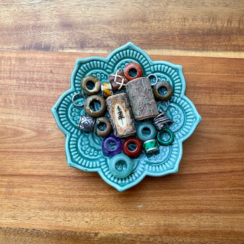 Green Ceramic Mandala Bead Dish