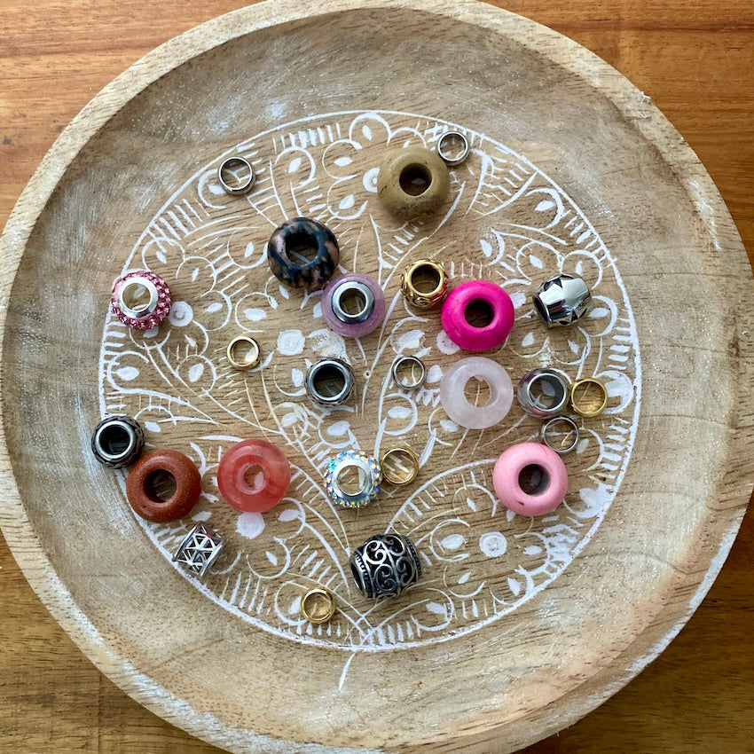 Sparkly Blush Dreadlock Beads | Set Of 25