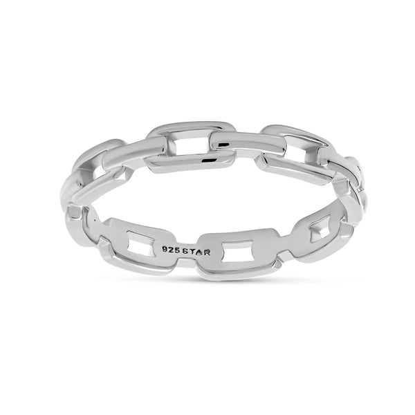 Sterling Silver Large Cable Chain Ring Bead