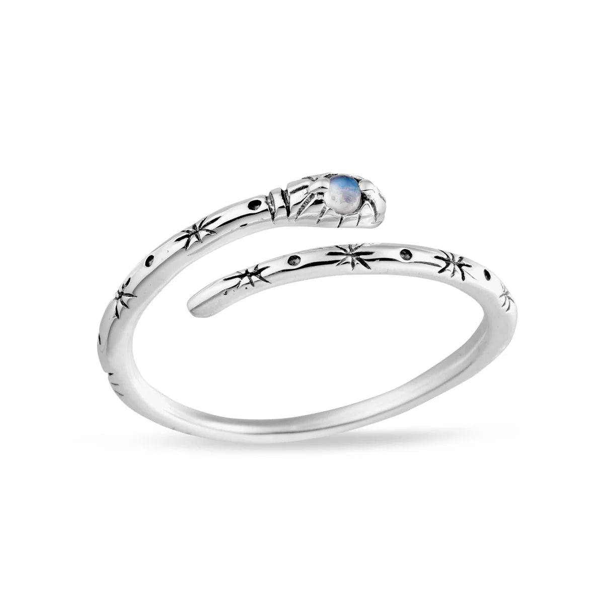 Sterling Silver Mystic Serpent Moonstone Ring