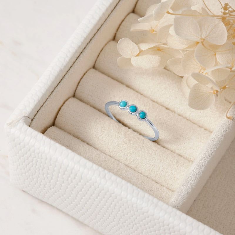 Sterling Silver Trinity Turquoise Ring