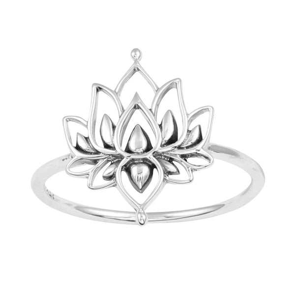 Sterling Silver White Lotus Ring