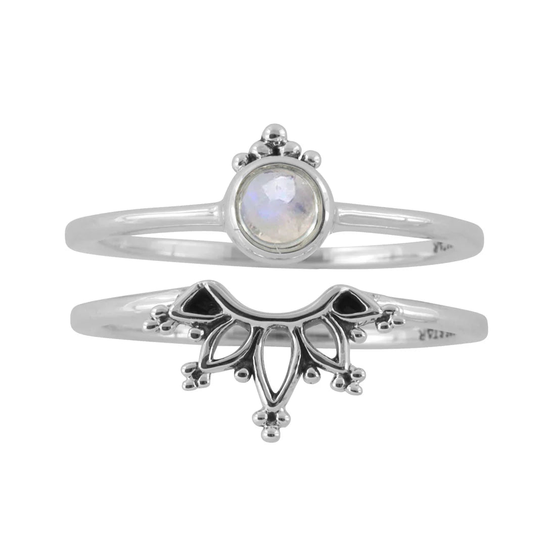 Sterling Silver Wonderland Moonstone Ring Set
