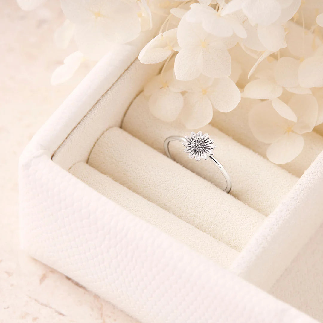Sterling Silver Delicate Sunflower Ring (view 3) - Mountain Dreads