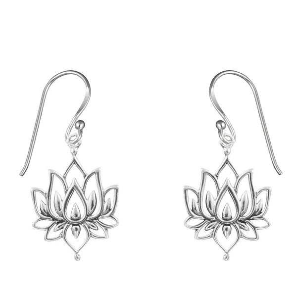 Sterling Silver Blossoming Lotus Earrings