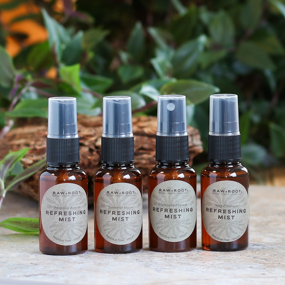 Raw Roots Refreshing Mist Travel Size Sampler Set of 4