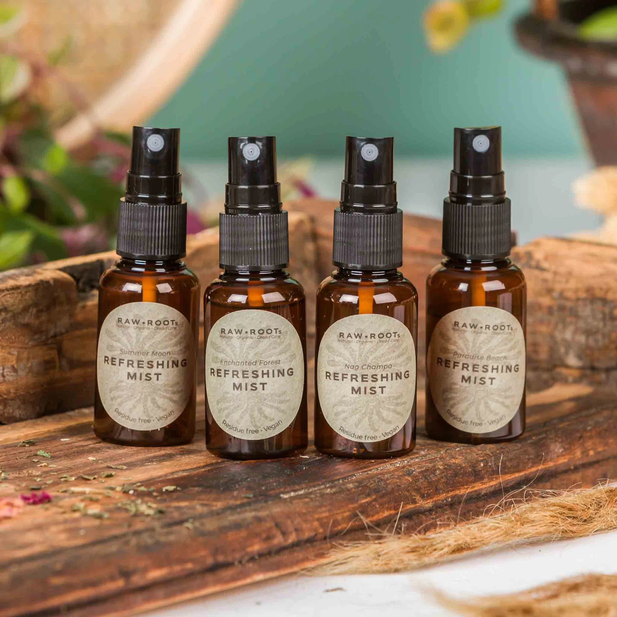 Raw Roots Refreshing Mist Travel Size Sampler Set of 4
