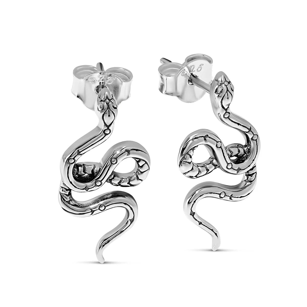Sterling Silver Serpent Studs
