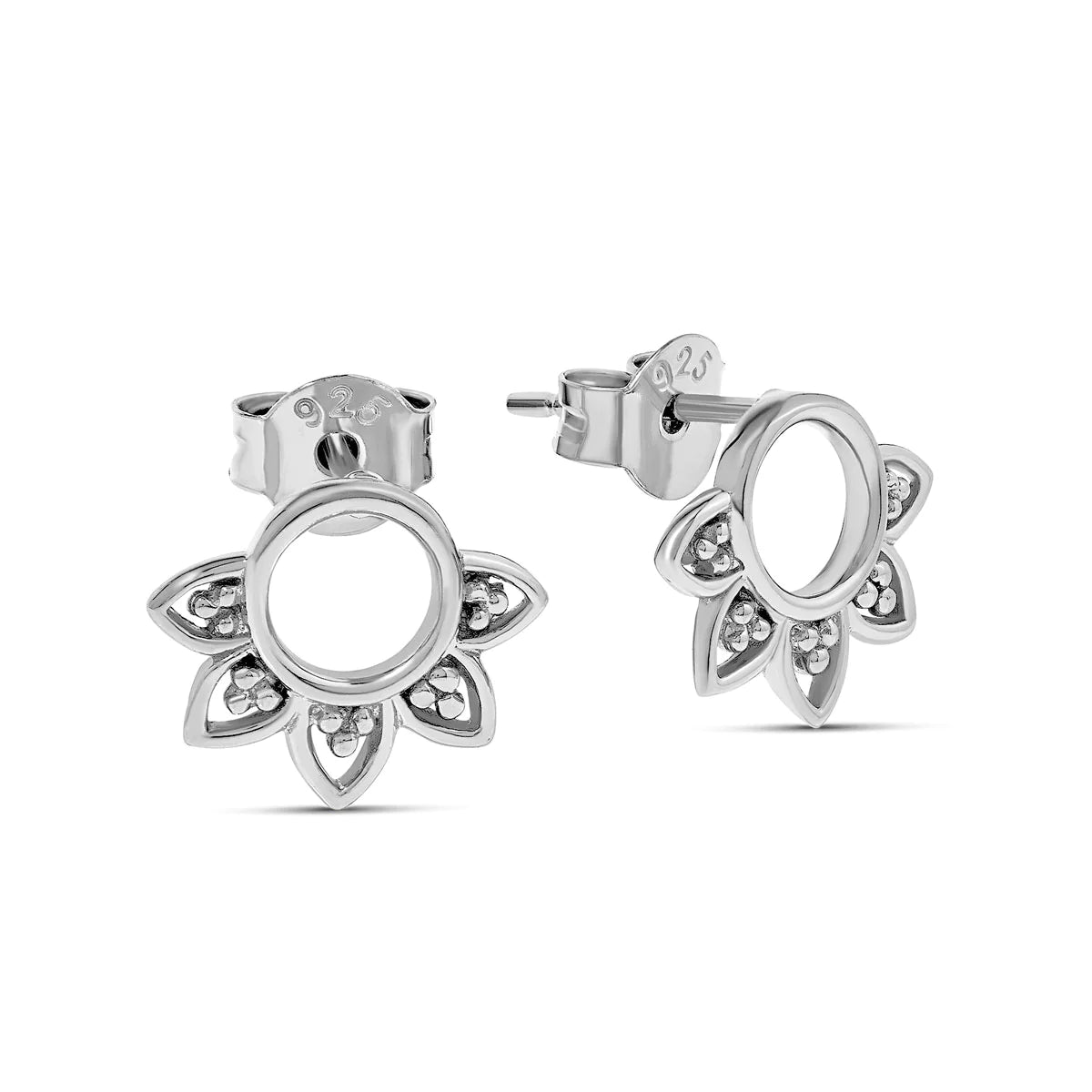 Sterling Silver Rising Sun Studs