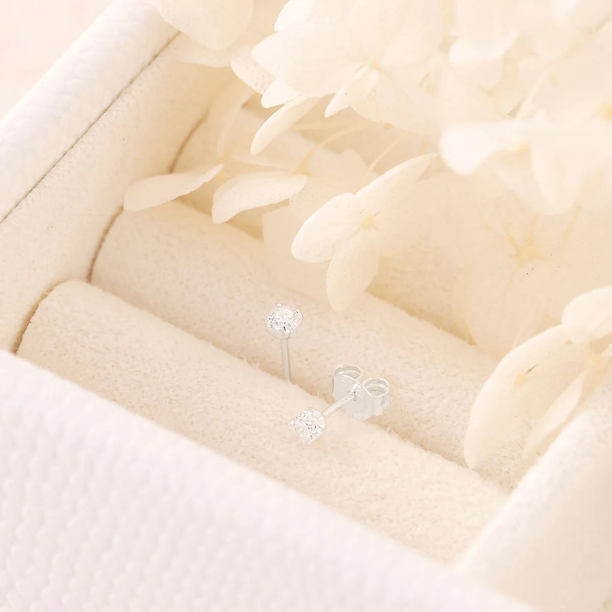 Sterling Silver Delicate Crystal Studs
