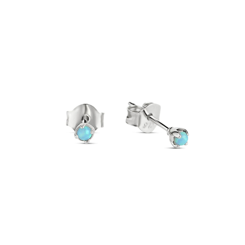 Sterling Silver Delicate Opaline Studs