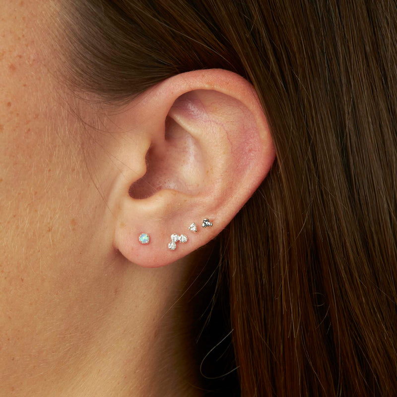 Sterling Silver Delicate Opaline Studs