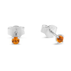 Sterling Silver Delicate Citrine Studs