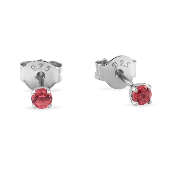 Sterling Silver Delicate Garnet Studs