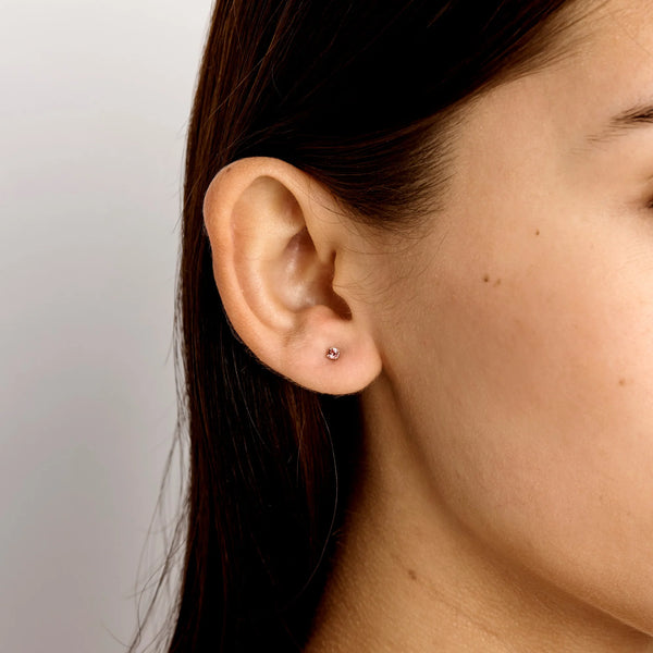 Sterling Silver Delicate Garnet Studs