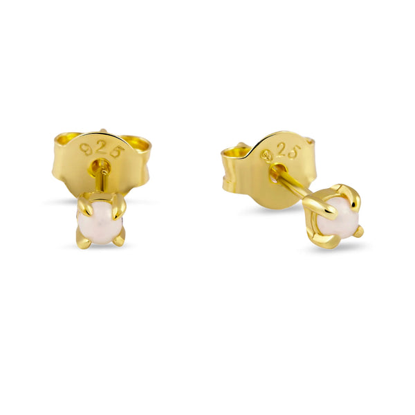 Delicate Pearl Gold Studs