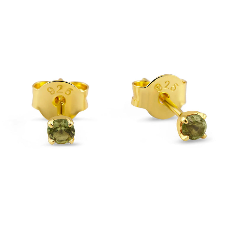 Delicate Peridot Gold Studs