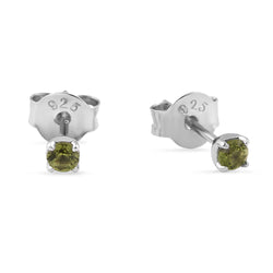 Sterling Silver Delicate Peridot Studs