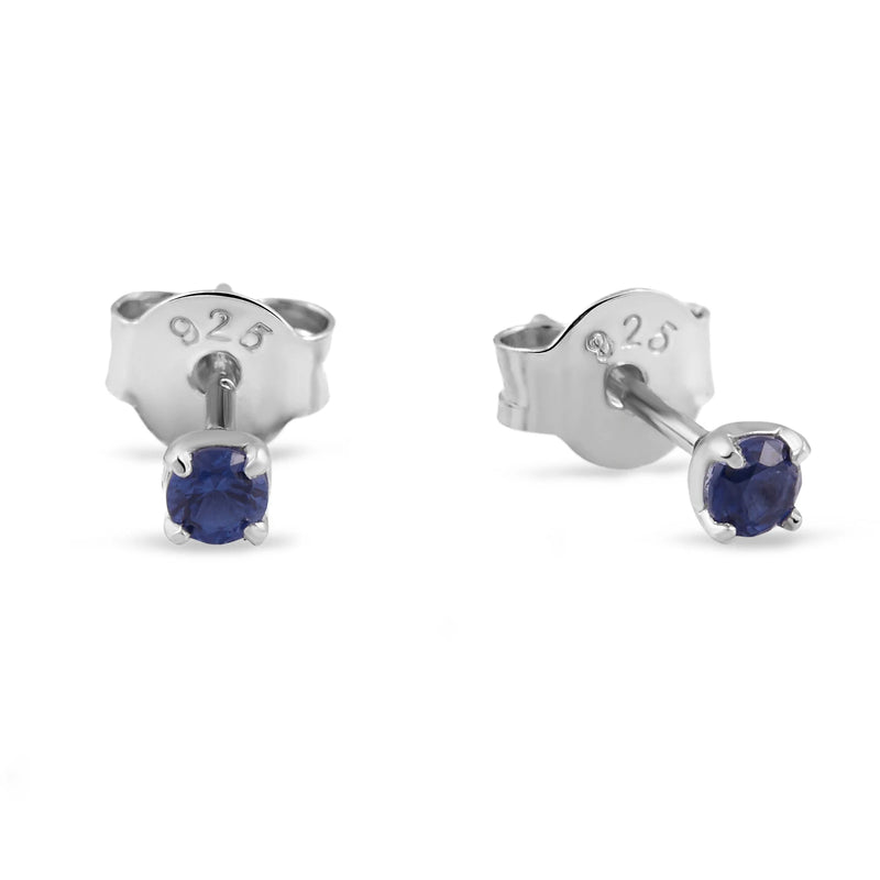 Sterling Silver Delicate Sapphire Studs