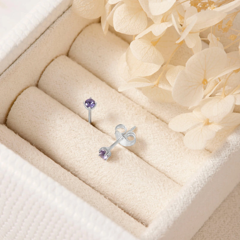 Sterling Silver Delicate Tanzanite Studs