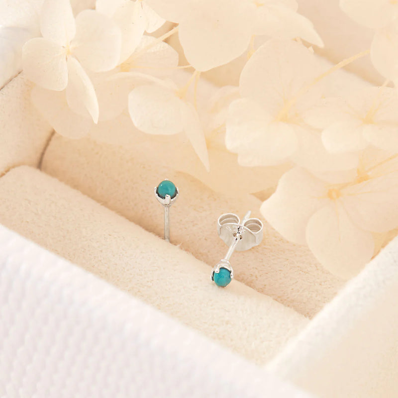Sterling Silver Delicate Turquoise Studs
