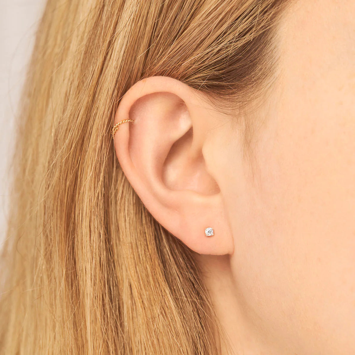 Sterling Silver Delicate Crystal Studs