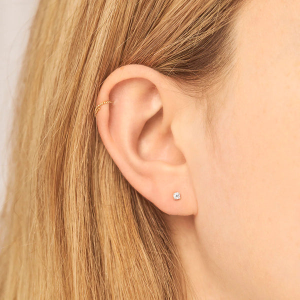 Sterling Silver Delicate Crystal Studs