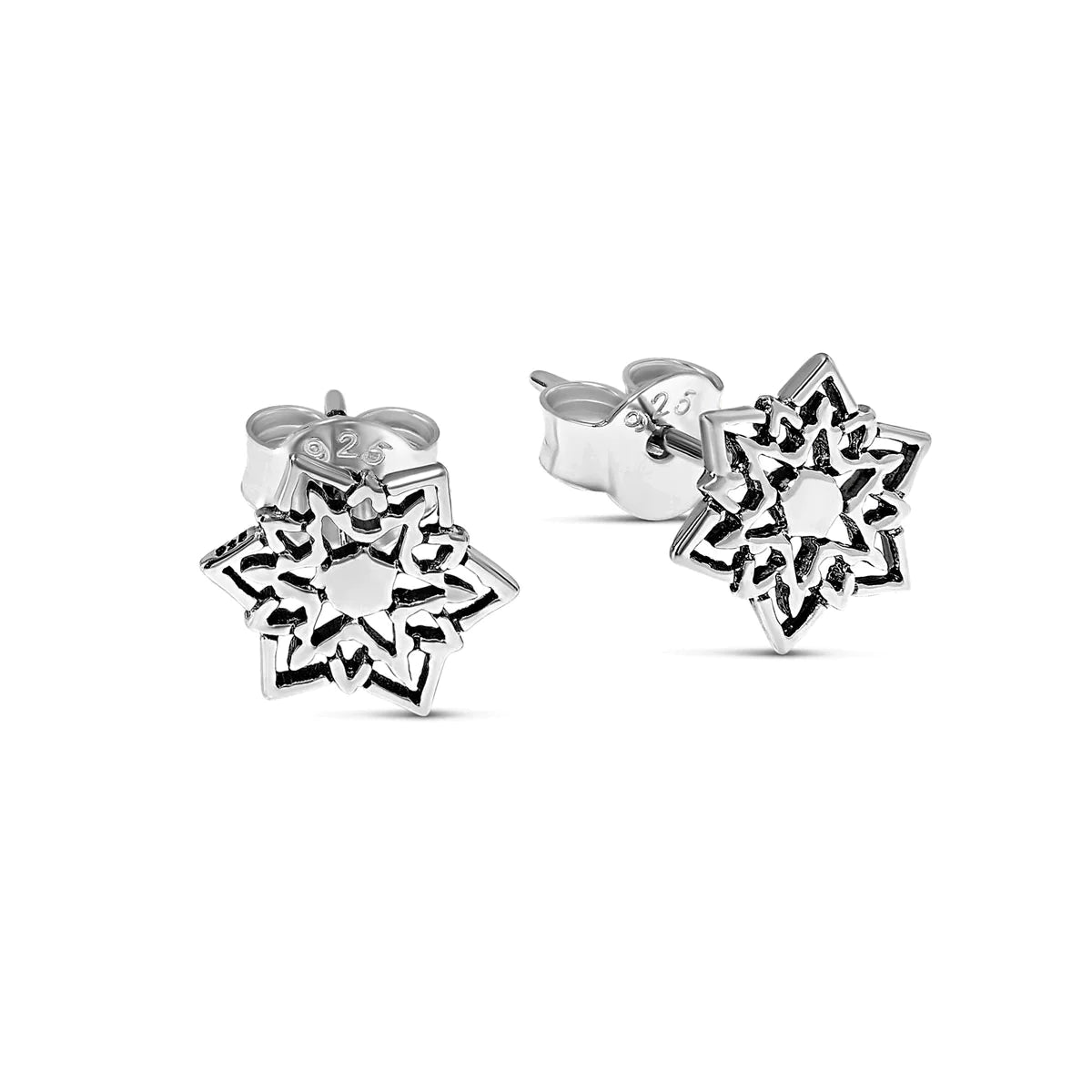 Sterling Silver Mandala Star Studs
