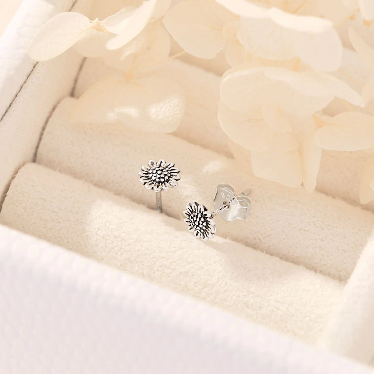 Sterling Silver Delicate Sunflower Studs