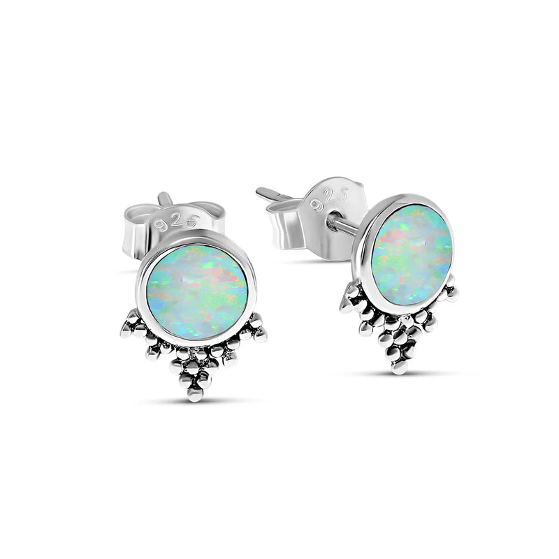 Sterling Silver Mystic Mirror Opal Studs