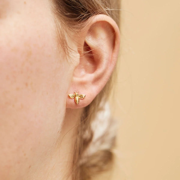 Delicate Meant to Bee Gold Studs