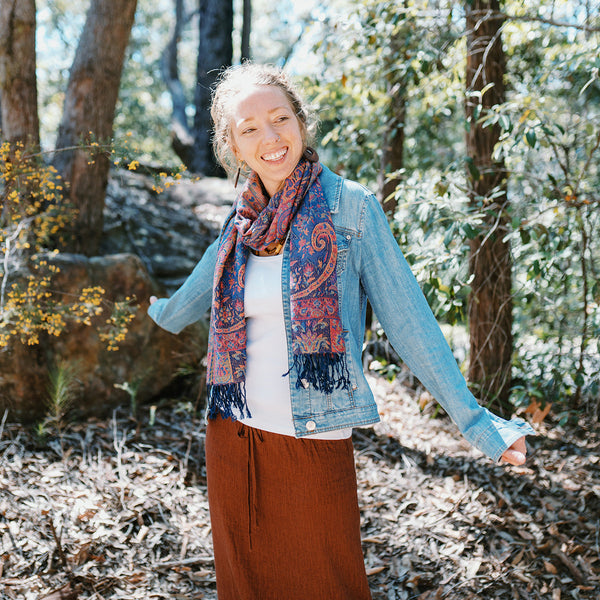 Scarf - Indigo Rose