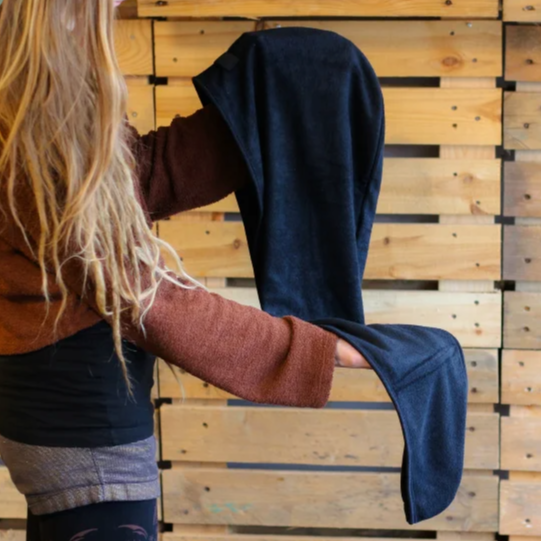 Raw Roots Large Bamboo Dreadlock Towel - Black