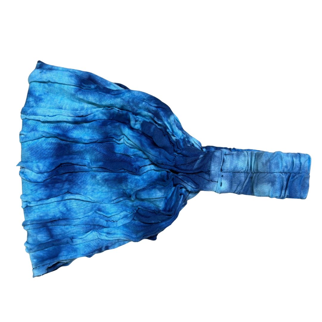 Sky Blue Cotton Elastic Back Headband - Mountain Dreads