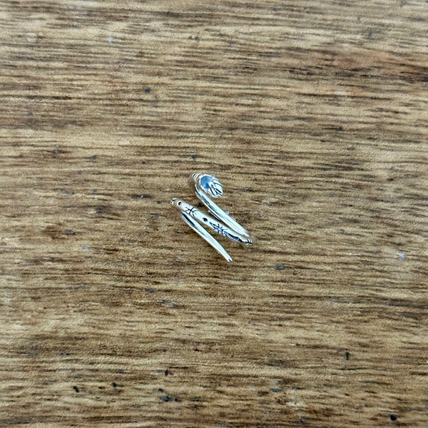 Sterling Silver Mystic Serpent Moonstone Spiral