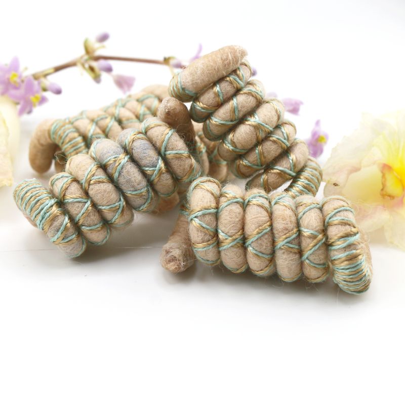 Topaz Mini Wool Felt Spiralocks dreadlock beads - Mountain Dreads