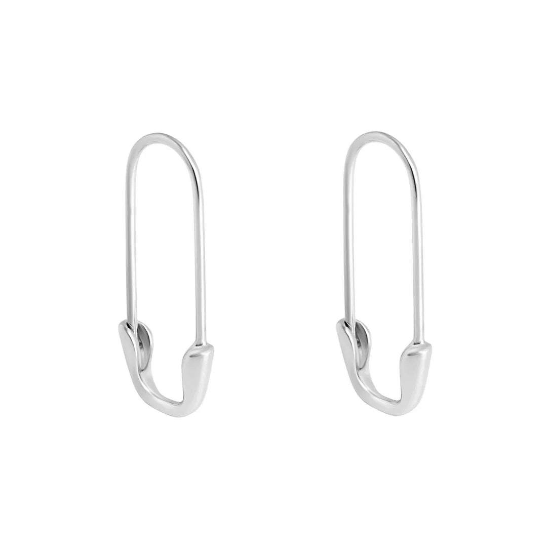 Sterling Silver Safety Pin Earrings