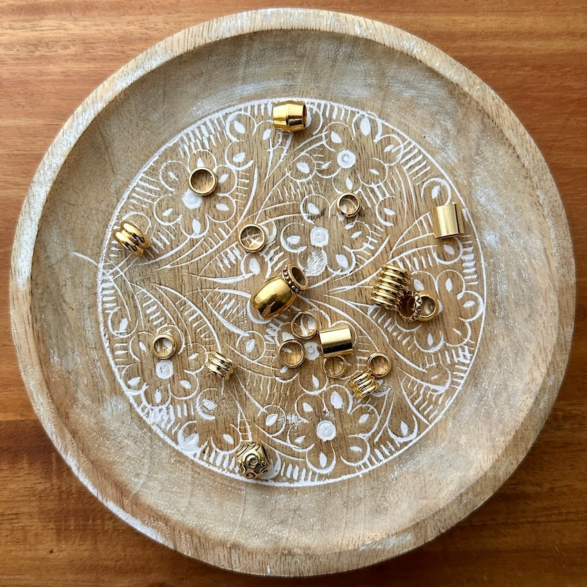 Golden Dreadlock Beads | Set Of 20