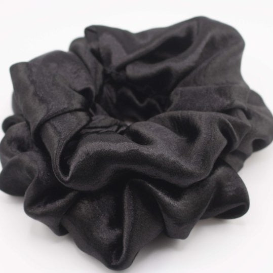 Black Satin Spiralock Scrunchies