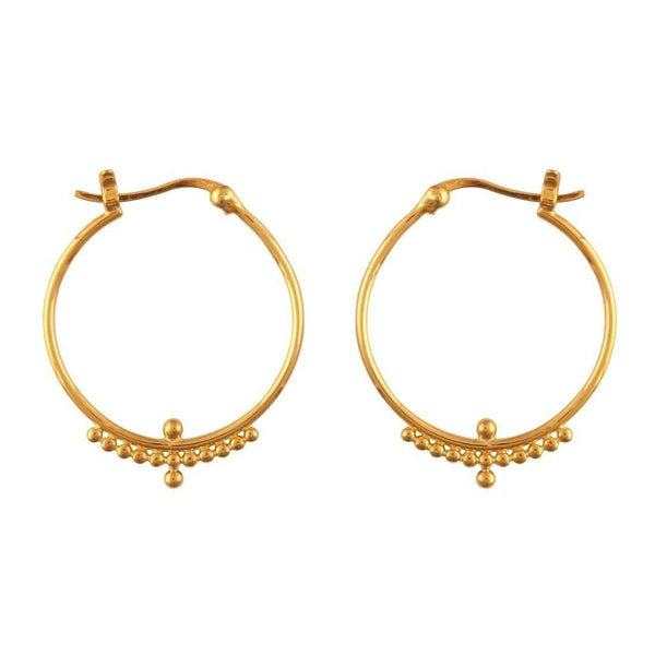 Beaded Horizon Gold Hoops