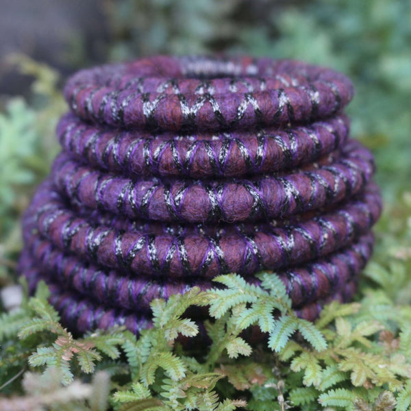 Purple Galaxy Wool Felt Spiralocks