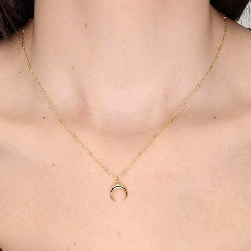 Gold Petite Moon Illusion Necklace Gold