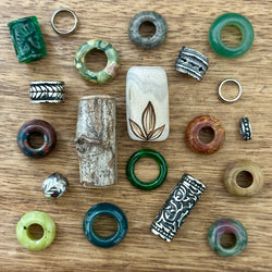 Mystic Forest | OOAK Dreadlock Beads | Set Of 20